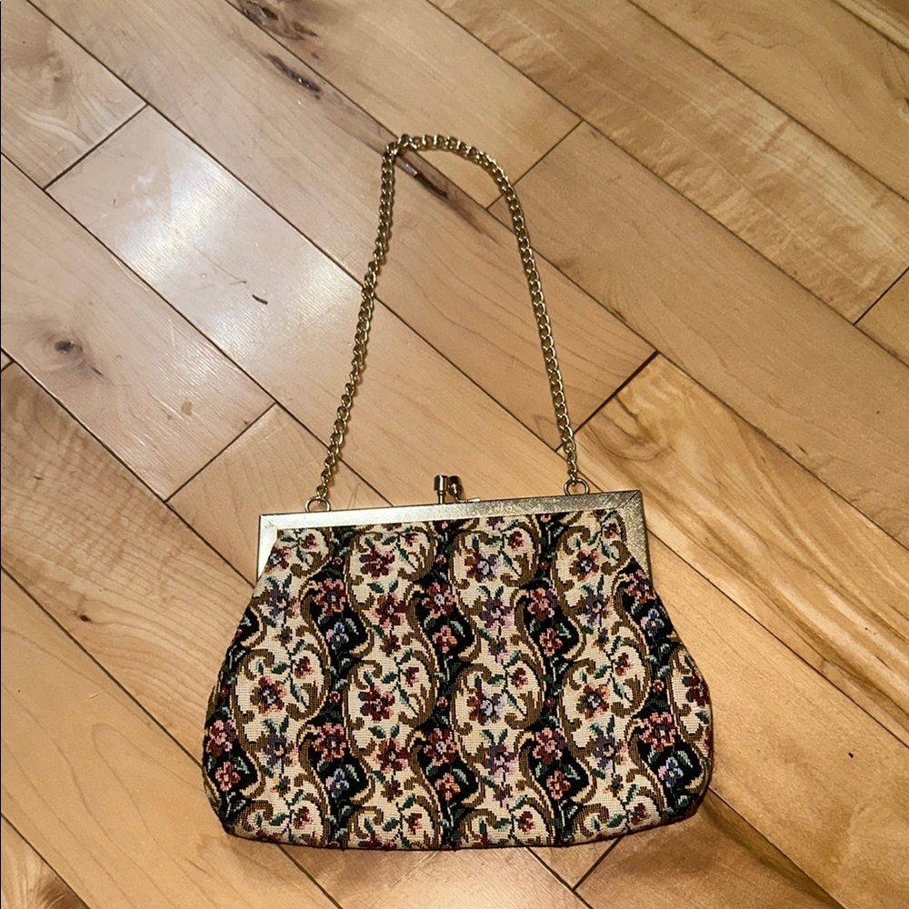 Vintage Floral Tapestry Purse
